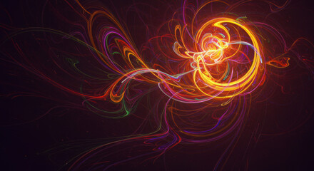 Fototapeta premium Abstract Colorful Swirling Energy Fractal Art Background Design