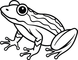 Frog animal line art, Frog silhouette