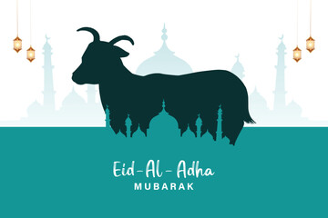 Beautiful eid al adha mubarak bakrid festival card background