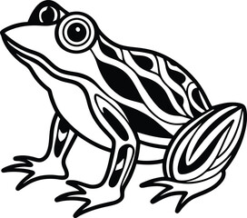 Frog animal line art, Frog silhouette