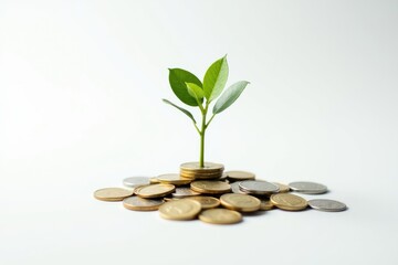 Investment Growth Plant Sprouting from Coins
