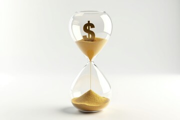 Time is Money Hourglass Sand Dollar Finance Investment Wealth Deadline Opportunity Cost
