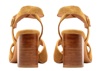 Suede heels rear view isolated on transparent PNG background