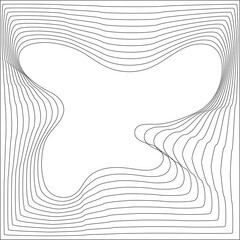 Square frame emblem blending wavy line shape, banner, logo, symbol