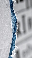 Unique textures of blue and textured paper blend together in a vibrant travel moment.