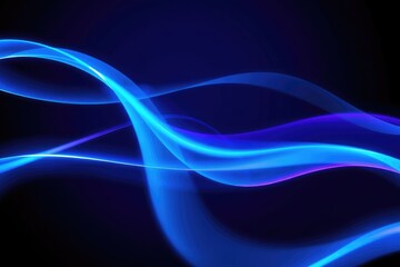 Obraz premium Blue Light Waves Abstract Background