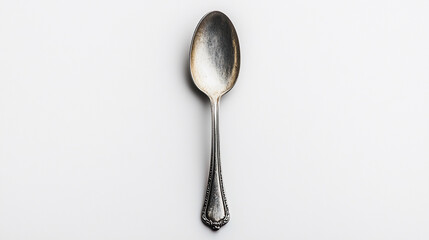An heirloom spoon a touch of history and a reflection of countless meals softly gleaming on a stark white backdrop high