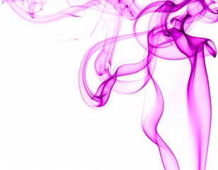 Fototapeta premium Wavy purple streaks of fog or smoke on a white background