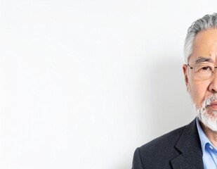 白髪のシニア男性のポートレート