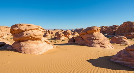 Fototapeta premium Sandstone Rocks in Desert Landscape