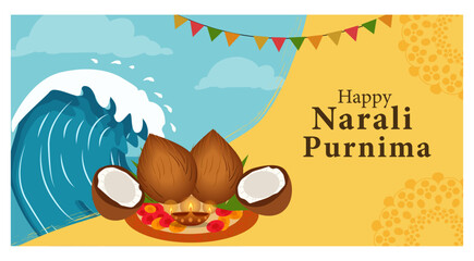 Happy Narali Purnima Coastal Harvest Festival Vector Collection-03