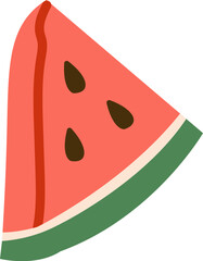 Watermelon Slice with Seeds