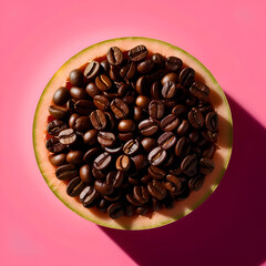 cup of coffee with beans