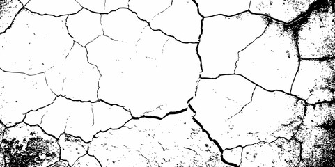 Dust or old grunge concrete building damaged grunge wall black and white texture effect white background.