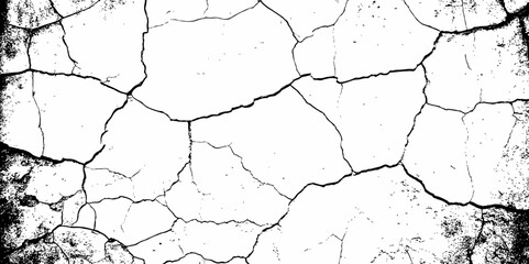 Dust or old grunge concrete building damaged grunge wall black and white texture effect white background.