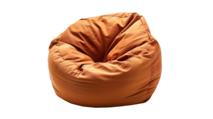Comfortable orange bean bag chair ideal for relaxation in living spaces or recreational areas