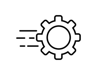 Gear setting icon, containing Cog wheel isolated on transparent background, icon for app or web site, gear PNG
