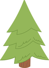 Obraz premium Cartoon Evergreen Tree