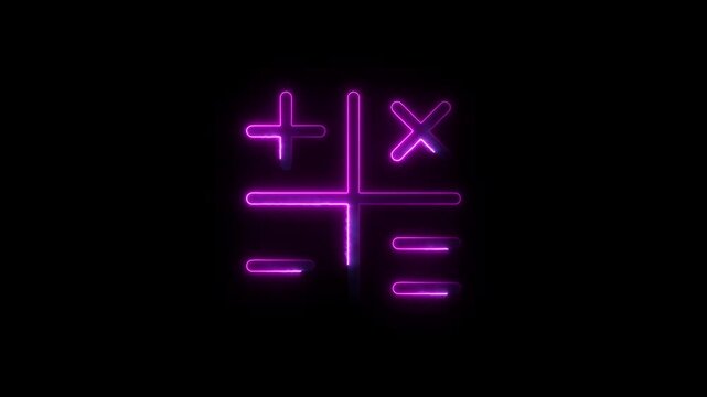 Glowing neon tic tac toe game animation against a dark background with dynamic lighting effects