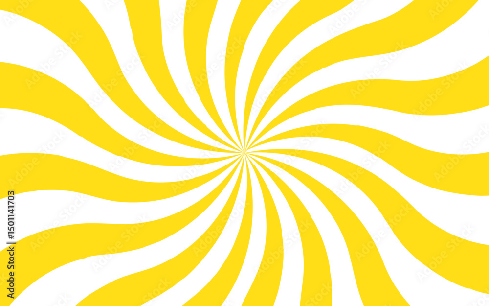 Poster abstract vibrant swirl of yellow and white lines creating a dynamic, hypnotic pattern. design evokes