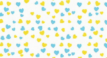 Heart Pattern Yellow and Blue