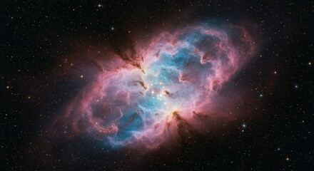 Colorful nebula in space