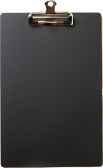 Black empty clipboard mockup isolated on transparent background 2