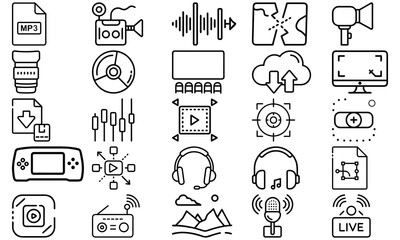 Versatile Media and Streaming Icon Pack