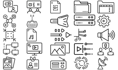 Multimedia and Communication Vector Icon Collection