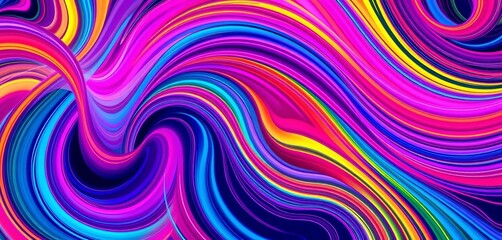 Fototapeta premium Hypnotic abstract lines, vibrant multicolored swirls, juicy bright colors, wallpaper background, multicolored, optical
