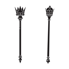 royal scepter flat vector icon for apps and websites.eps