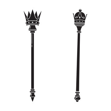 royal scepter flat vector icon for apps and websites.eps