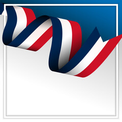 France flag brush icon  ribbon flag patriotic square frame, template, layout for social media, banner, background, poster, card. national holiday ornament for text