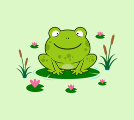 cute frog cartoon image illustration