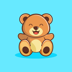 cute smiling bear cartoon illustration