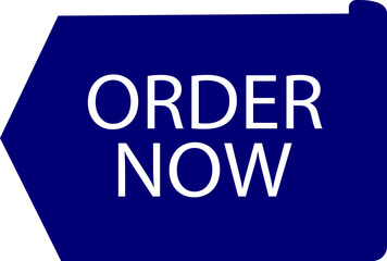 Order now ribbon icon in flat. isolated on transparent background