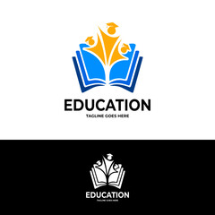 open book education logo abstract design