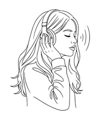 Girl listening to headphones