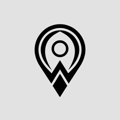 Map pointer logo icon vector illustrations 