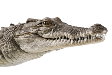 Obraz premium Reptilian head, close-up isolated on transparent PNG background