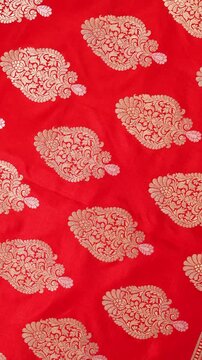 Traditional Indian Banarasi saree detail - close up saree shot
