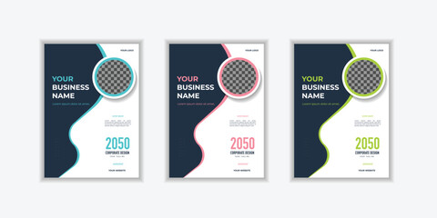 Corporate Book Cover Design Template in A4 Can be adapt to Brochure Annual Report Magazine Poster