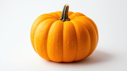 Obraz premium Harvesting deep orange pumpkins in autumn isolated on white background for culinary inspiration