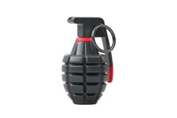 Rendered dark grenade isolated on transparent PNG background