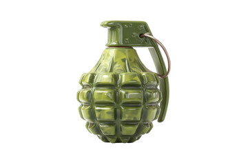 Fototapeta premium Green hand grenade image isolated on transparent PNG background