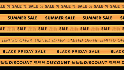 Sale Banner Ribbon. Yellow Vector Discount Offer. Promotion Frame with Sale Text Graphic. Special Promo Advertising Voucher Background. Christmas Sale Labels. Black Friday Shopping Clearance Template.