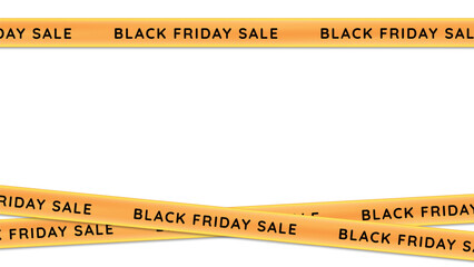 Sale Banner Ribbon. Yellow Vector Discount Offer. Promotion Frame with Sale Text Graphic. Special Promo Advertising Voucher Background. Christmas Sale Labels. Black Friday Shopping Clearance Template.