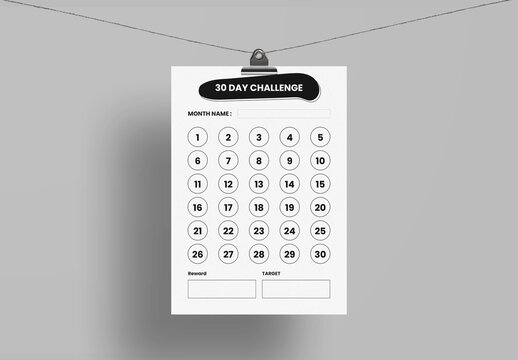 30 Day Challenge Tracker Template