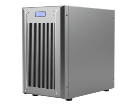 Silver Server Tower Modern Computing Infrastructure