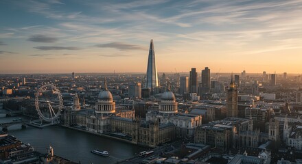 Fototapeta premium London Skyline at Sunset Cityscape